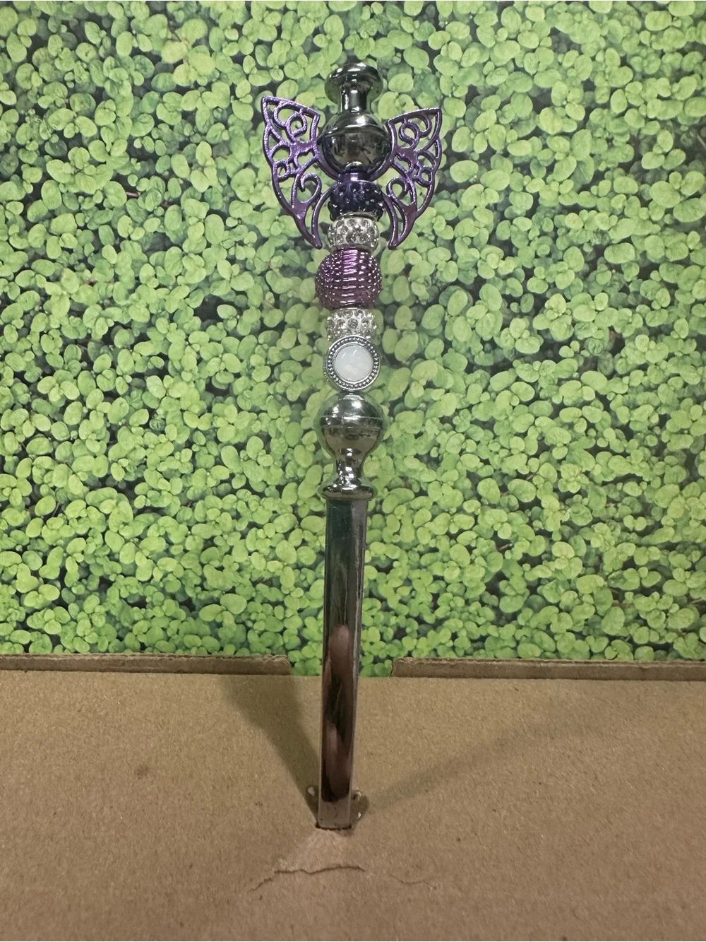 Handmade Purple Wing Letter Opener & Candle Scribe – Beaded Desk Tool